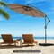 10ft Cantilever Patio Hanging Umbrella with Base, Crank Handle and Air Vent